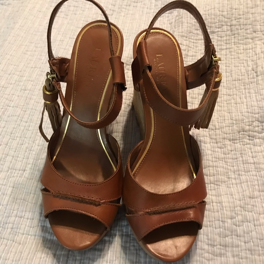 Lauren by Ralph Lauren wedge sandals size 8.5
